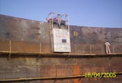 Automatic horizontal welding machine in action, Palouge, Sudan